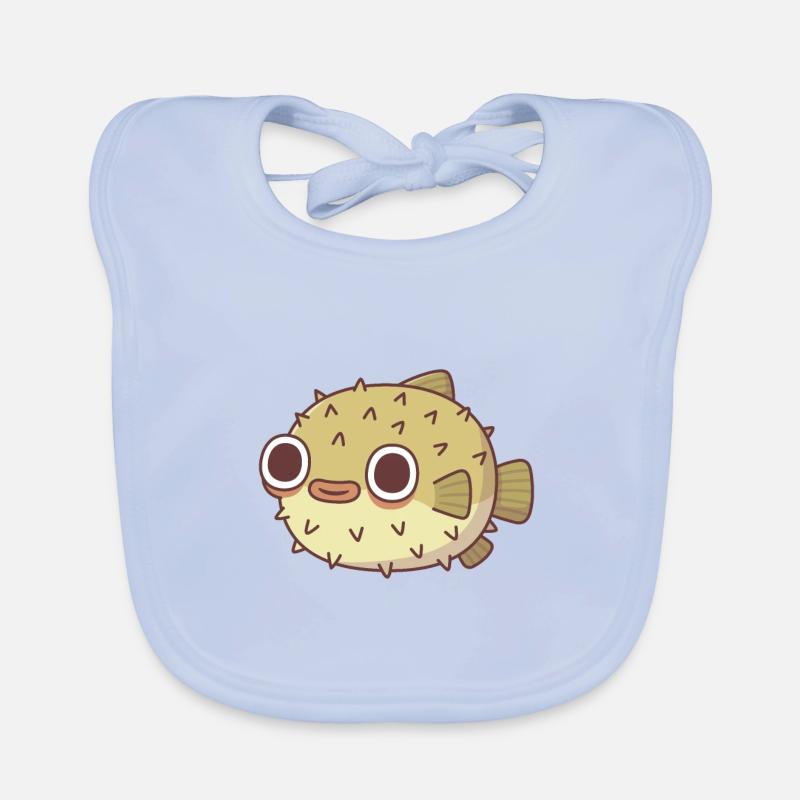Cute Puffer Fish Organic Baby Bibs