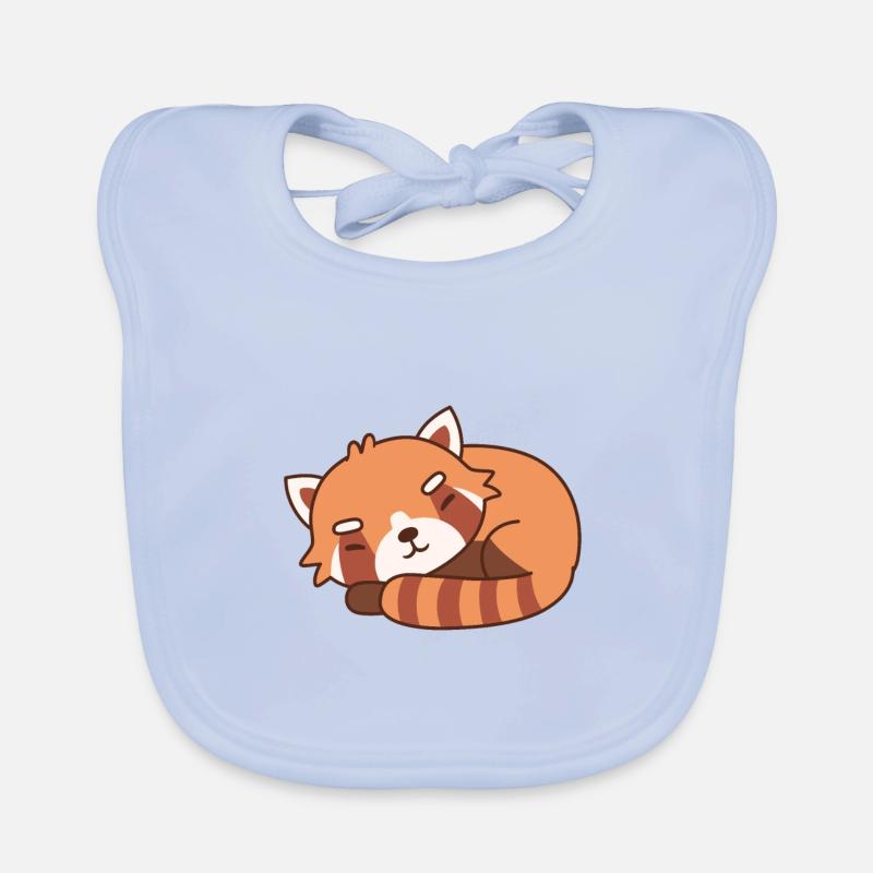 Süßes schlafendes rotes Panda-Doodle Baby Bio-Lätzchen