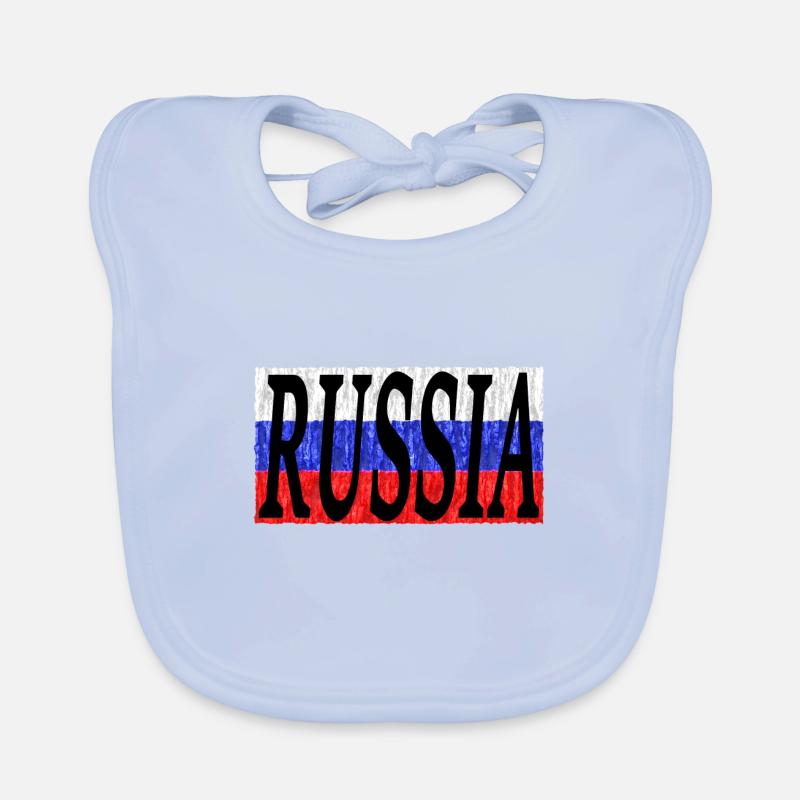 RUSSIE Russie - Bavoir bio Bébé - bleu ciel