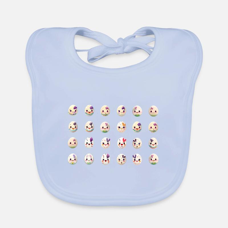 Easter pattern Easter motif many colorful eggs Organic Baby Bibs