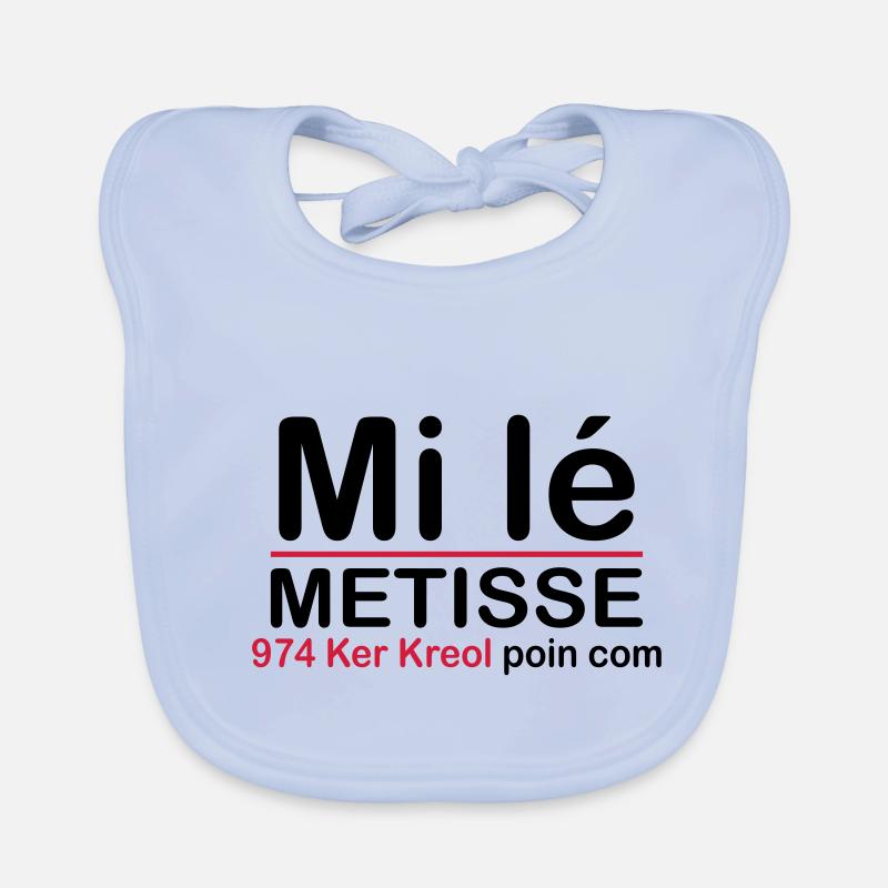 Mi lé METISSE - Bavoir bio Bébé - bleu ciel