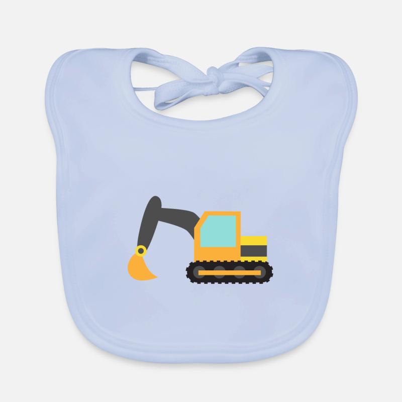 Machine d'excavatrice de construction orange Bavoir bio Bébé