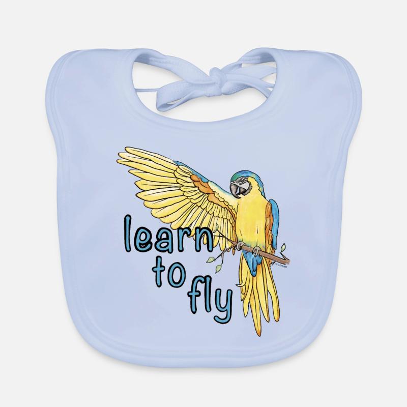 Parrot / Bird / Learning / Macaw / Flying / Wings Organic Baby Bibs