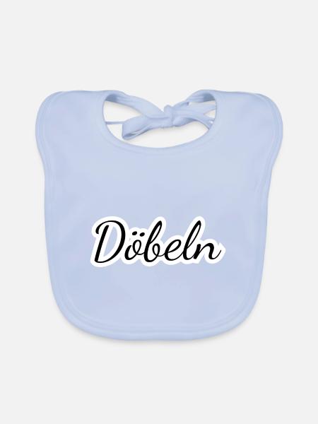 Döbeln - Textdesign mit Stadtnamen - Baby Bio-Lätzchen - sky Blue