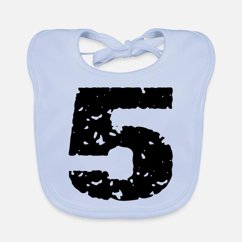 5 Number jersey Organic Baby Bibs