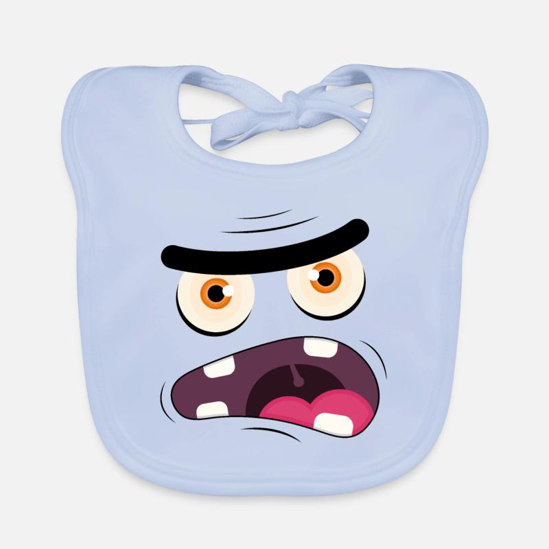 Monster Face 1 Organic Baby Bibs