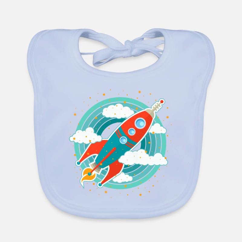 Retro Rocket (circles) Organic Baby Bibs