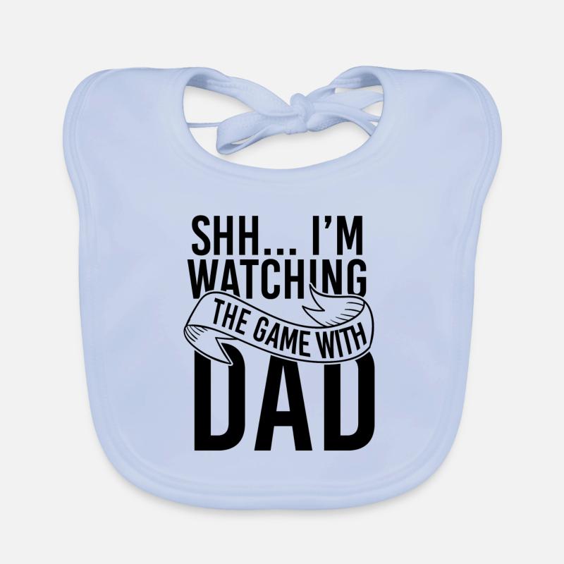 Shh, I'm watching the game with dad Organic Baby Bibs