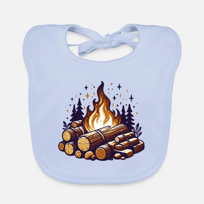 BÛCHE DE FEU DE CAMP FORÊT CHALEUR HIVERNALE BÛCHE DE FEU DE CAMP Bavoir bio Bébé