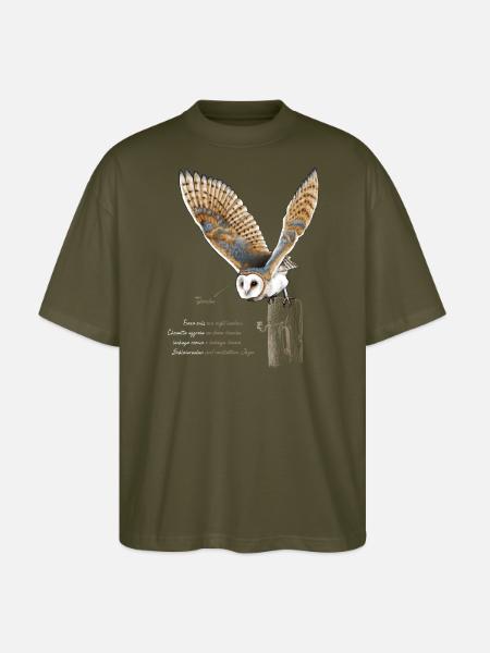 Schleiereule - Tytonidae 2 - Stanley/Stella Oversized Unisex Bio T-Shirt Blaster 2.0 - Khaki