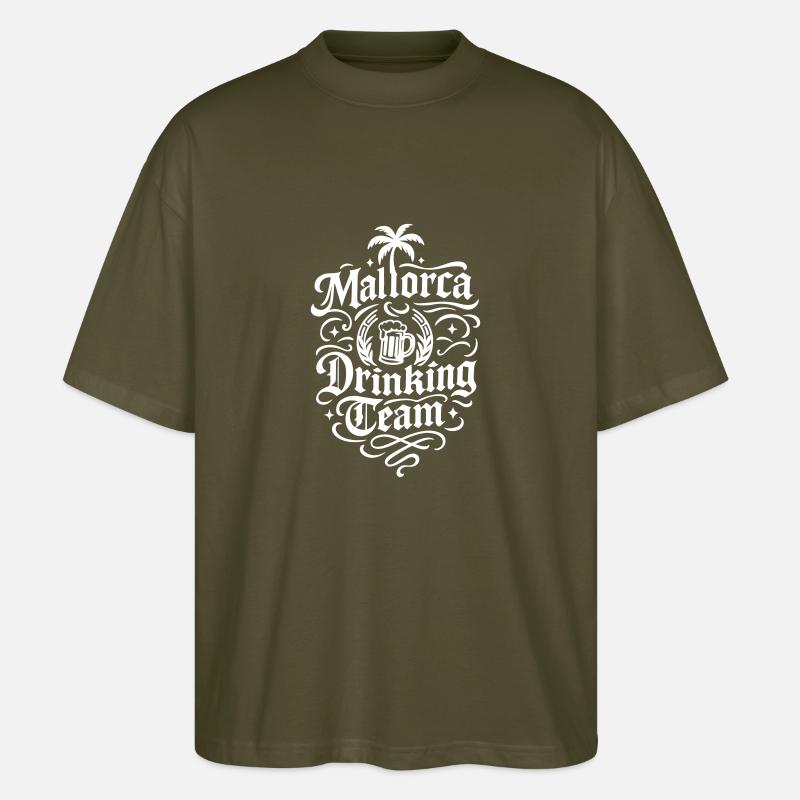 Mallorca Drinking Team - Stanley/Stella Oversized Unisex Organic T-shirt Blaster 2.0 - khaki