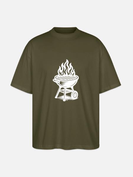 Grill Fire Grilling - Stanley/Stella Oversized Unisex Organic T-shirt Blaster 2.0 - khaki