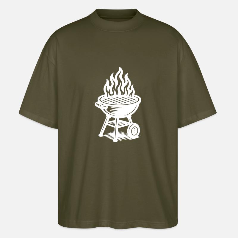 Grill Fire Grilling - Stanley/Stella Oversized Unisex Organic T-shirt Blaster 2.0 - khaki