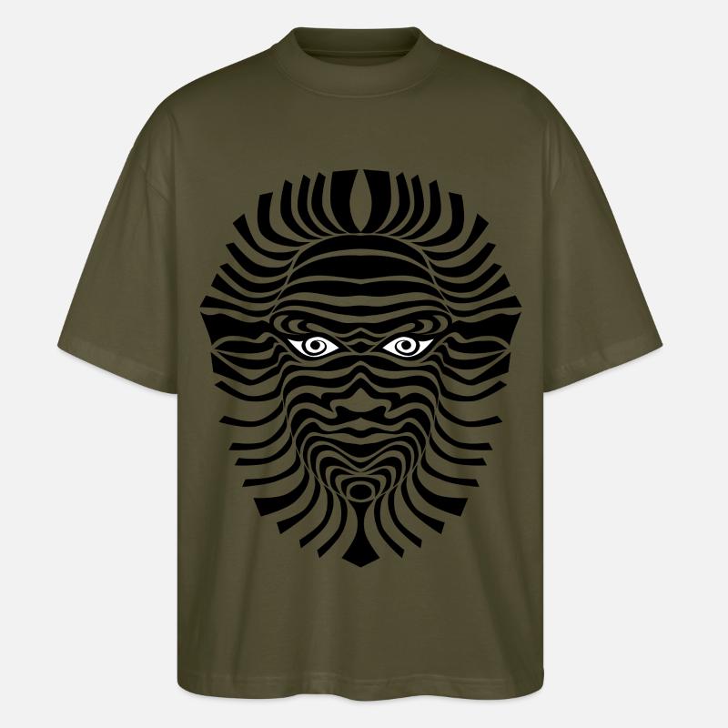 psy-chic psychedlic sixties good voodoo mask - Stanley/Stella Oversized Unisex Bio T-Shirt Blaster 2.0 - Khaki