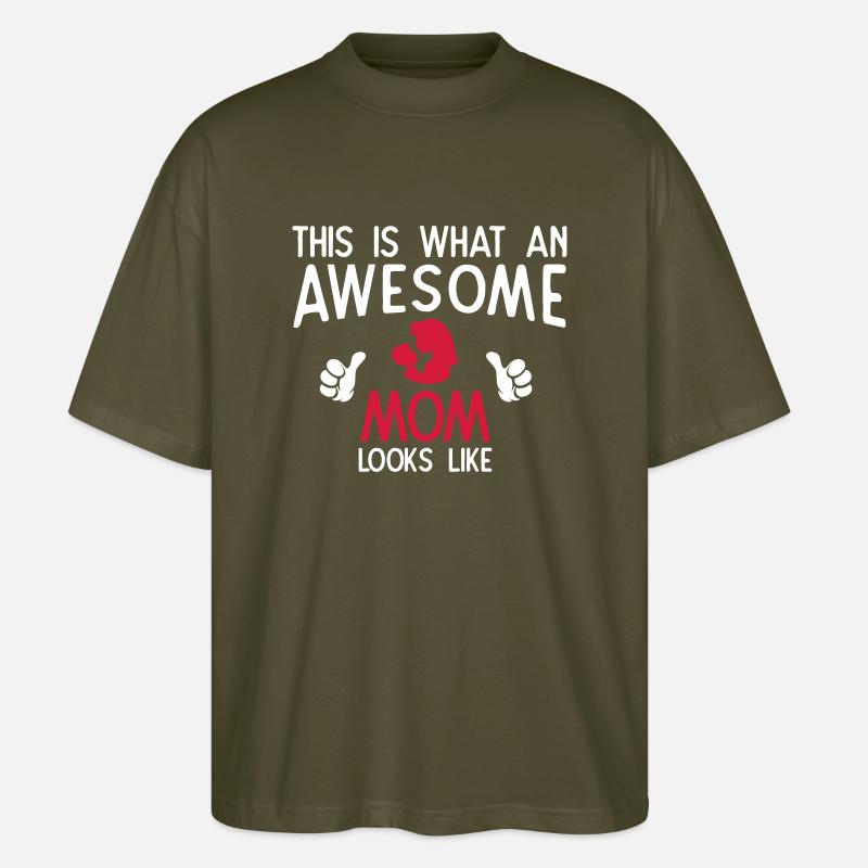 Awesome Mom - Stanley/Stella Oversized Unisex Bio T-Shirt Blaster 2.0 - Khaki