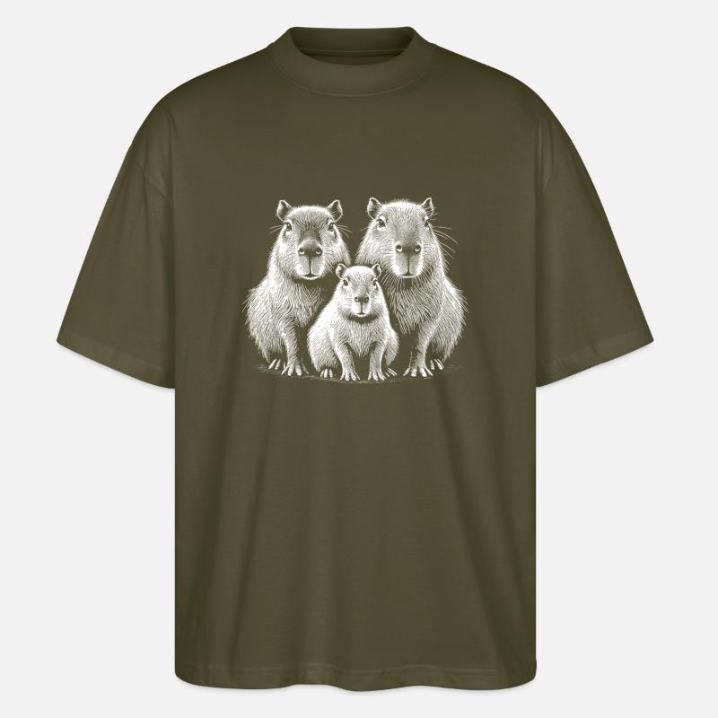 Capybara - Stanley/Stella Oversized Unisex Bio T-Shirt Blaster 2.0 - Khaki