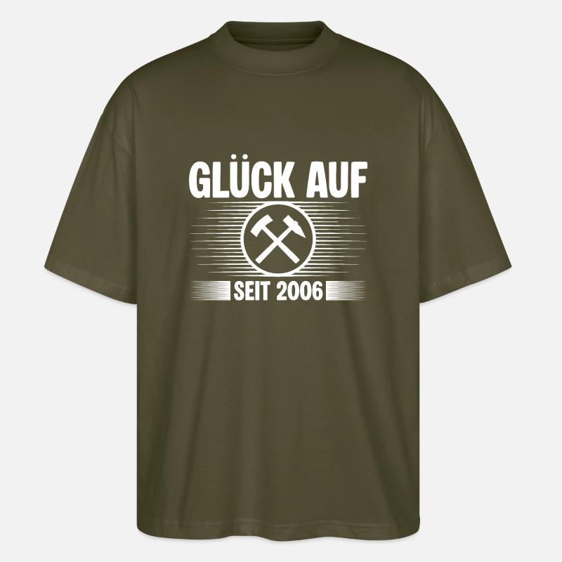 Glueck auf seit 2006 - Stanley/Stella Oversized Unisex Bio T-Shirt Blaster 2.0 - Khaki