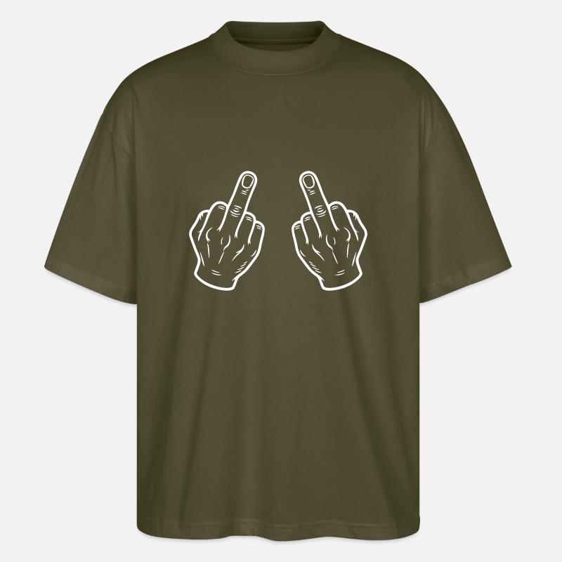 Fick Dich Mittelfinger - Stanley/Stella Oversized Unisex Bio T-Shirt Blaster 2.0 - Khaki