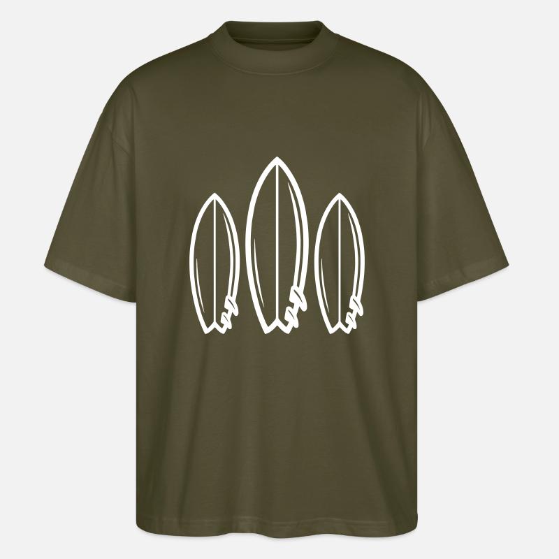 Planche de surf symbole surf - T-shirt bio Blaster 2.0 coupe oversize Stanley/Stella Unisexe - kaki