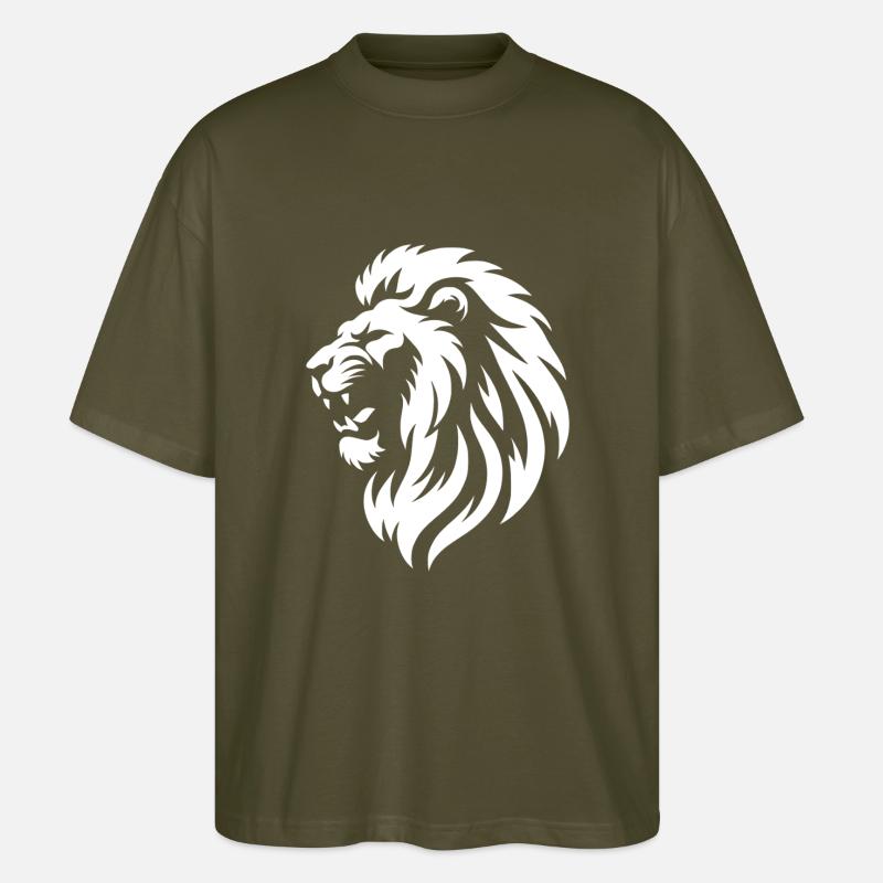 Löwenkopf Silhouette - Stanley/Stella Oversized Unisex Bio T-Shirt Blaster 2.0 - Khaki