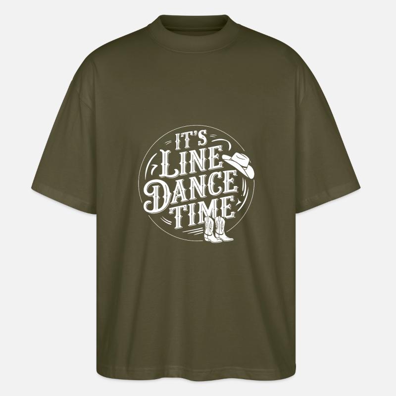 Line Dance Zeit Line Dancing Tanzen - Stanley/Stella Oversized Unisex Bio T-Shirt Blaster 2.0 - Khaki