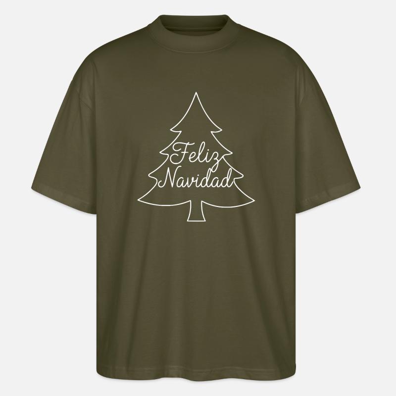 Feliz Navidad Tannenbaum Weihnachtsdesign - Stanley/Stella Oversized Unisex Bio T-Shirt Blaster 2.0 - Khaki