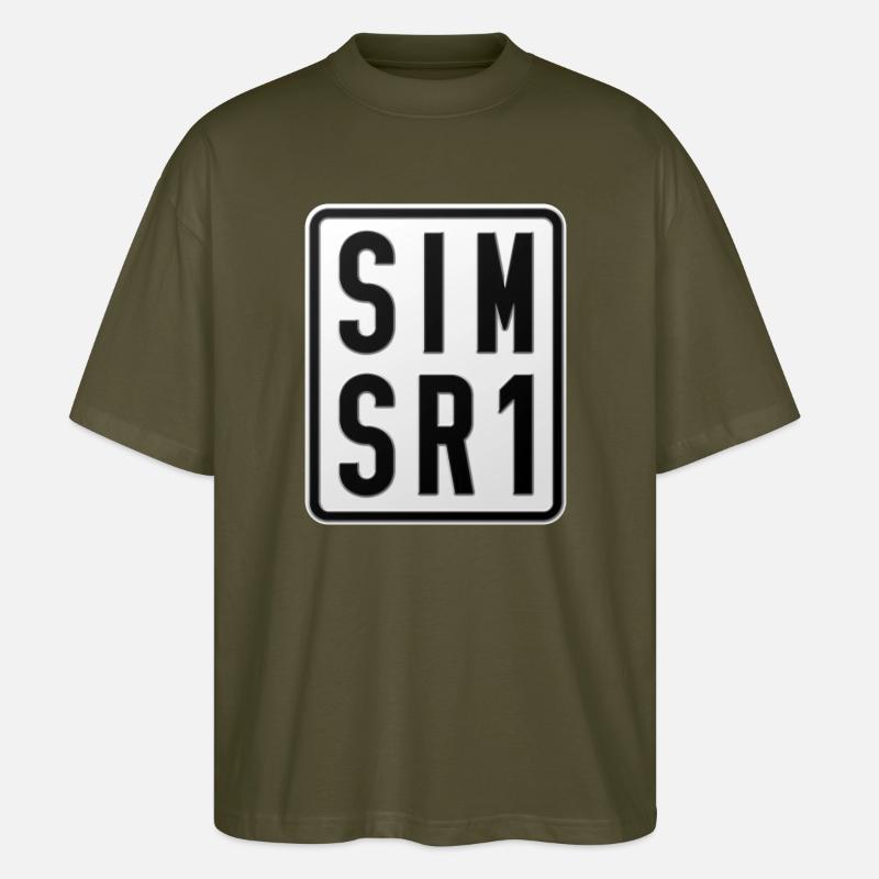 Plaque d’immatriculation du cyclomoteur Simson SR1 - T-shirt bio Blaster 2.0 coupe oversize Stanley/Stella Unisexe - kaki