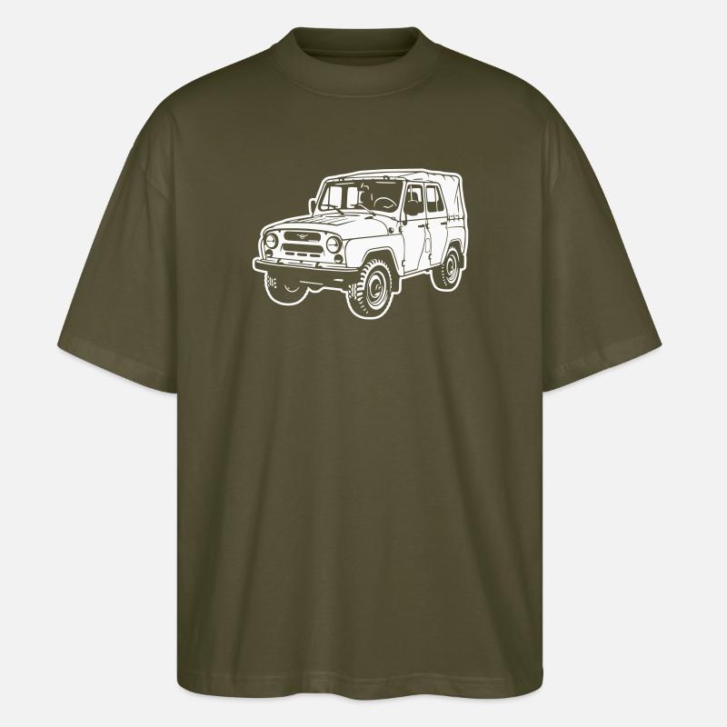 UAZ off-road vehicle (difference image) - Stanley/Stella Oversized Unisex Organic T-shirt Blaster 2.0 - khaki