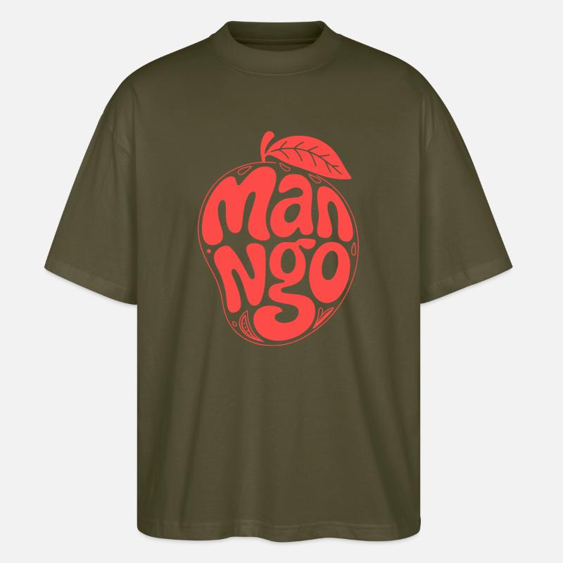 Groovy Mango Fruit Typografie - Stanley/Stella Oversized Unisex Bio T-Shirt Blaster 2.0 - Khaki