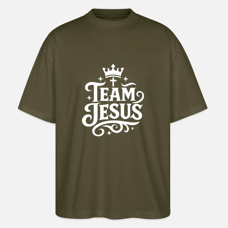 Team Jesus Krone - Stanley/Stella Oversized Unisex Bio T-Shirt Blaster 2.0 - Khaki