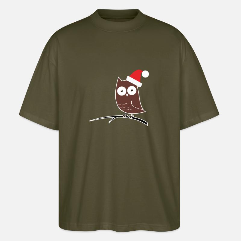 Die Weihnachts-Eule! Geschenk Idee - Stanley/Stella Oversized Unisex Bio T-Shirt Blaster 2.0 - Khaki