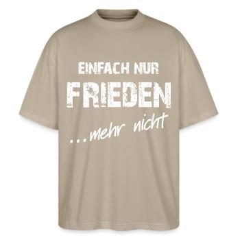 Einfach nur Frieden für alle - Stanley/Stella Oversized Unisex Bio T-Shirt Blaster 2.0 - Steingrau - Vorne - Alina (178cm) & Michal (187cm)