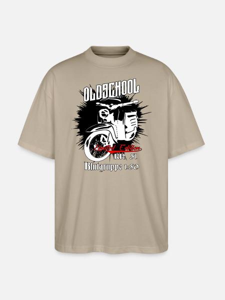 Simson Schwalbe Moped - Stanley/Stella Oversized Unisex Bio T-Shirt Blaster 2.0 - Steingrau