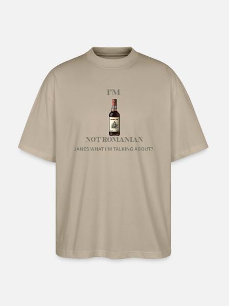 I'M ROM-NOT ROMANIAN - Stanley/Stella Oversized Unisex Bio T-Shirt Blaster 2.0 - Steingrau
