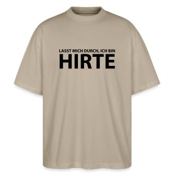 hirte - Stanley/Stella Oversized Unisex Bio T-Shirt Blaster 2.0 - Steingrau - Vorne - Alina (178cm) & Michal (187cm)