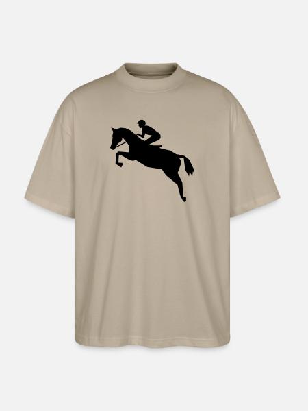 Jockey - Pferderennen - Stanley/Stella Oversized Unisex Bio T-Shirt Blaster 2.0 - Steingrau