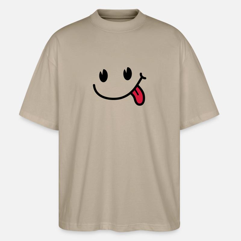 Smiley - Stanley/Stella Oversized Unisex Bio T-Shirt Blaster 2.0 - Steingrau