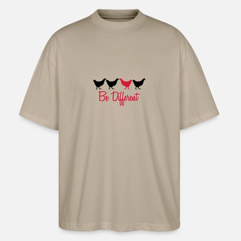 Be Different Hhs mit Text - Stanley/Stella Oversized Unisex Organic T-shirt Blaster 2.0 - stone