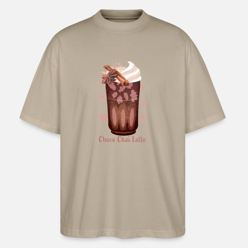 Choco Chai Latte - T-shirt bio Blaster 2.0 coupe oversize Stanley/Stella Unisexe - gris pierre