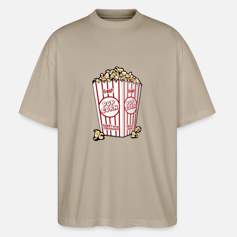Popcorn. Geschenkidee - Stanley/Stella Oversized Unisex Bio T-Shirt Blaster 2.0 - Steingrau