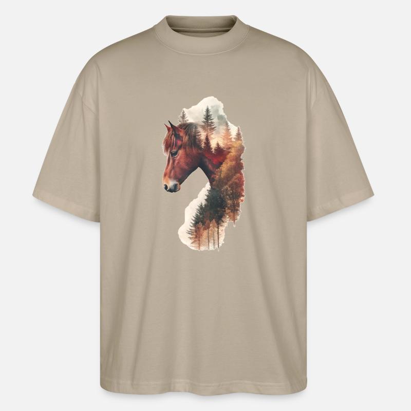 Pferd - Stanley/Stella Oversized Unisex Bio T-Shirt Blaster 2.0 - Steingrau