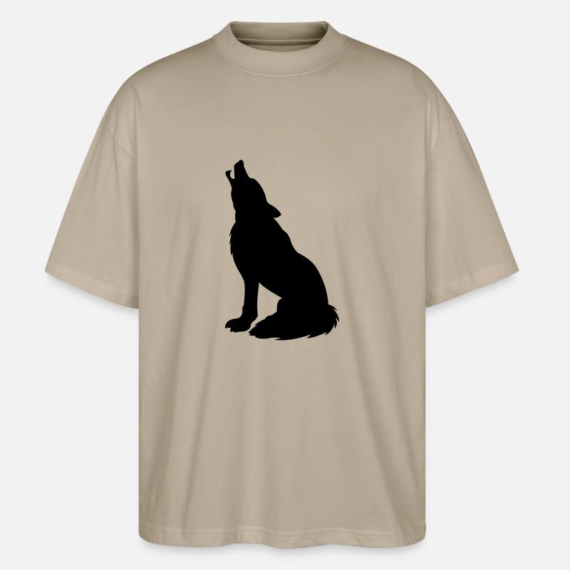wolf_01 - Stanley/Stella Oversized Unisex Bio T-Shirt Blaster 2.0 - Steingrau