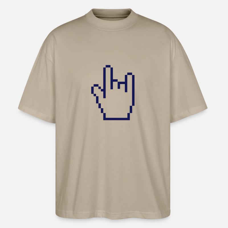 Mano cornuta - Stanley/Stella Oversized Unisex Bio T-Shirt Blaster 2.0 - Steingrau
