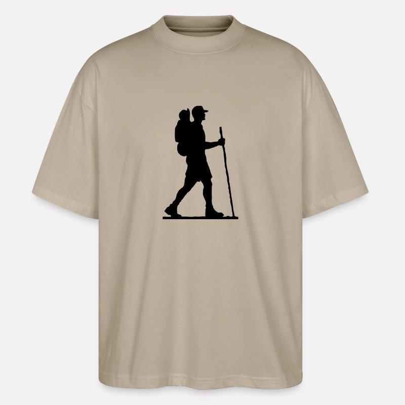 hiker - wanderer - Stanley/Stella Oversized Unisex Bio T-Shirt Blaster 2.0 - Steingrau