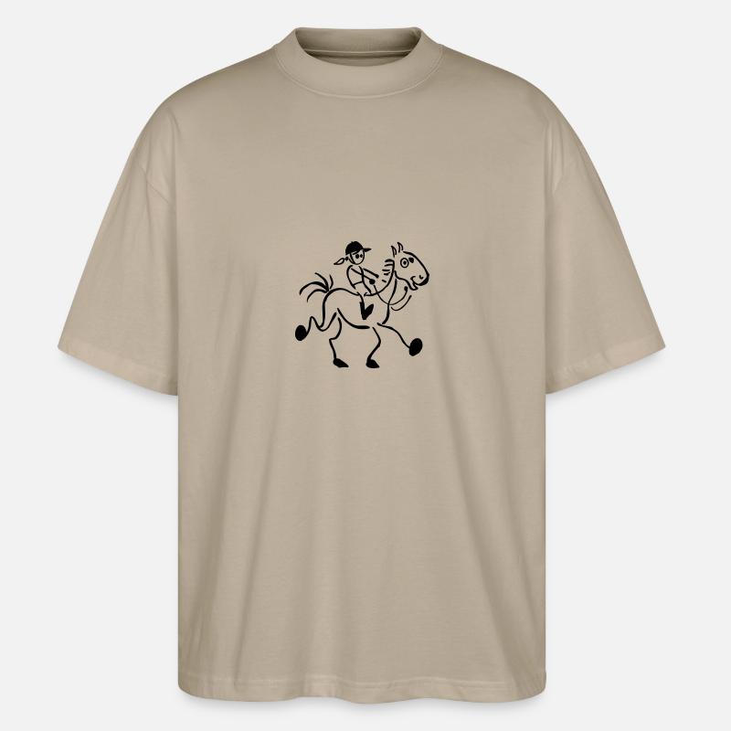 Reiten - Stanley/Stella Oversized Unisex Bio T-Shirt Blaster 2.0 - Steingrau