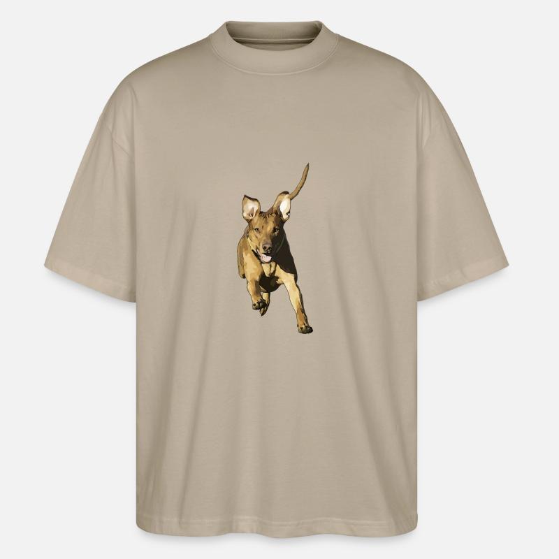 Rhodesian Ridgeback Livernose - Stanley/Stella Oversized Unisex Bio T-Shirt Blaster 2.0 - Steingrau