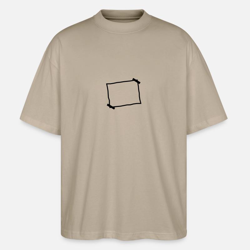 Leerer Zettel Notiz Aufgeklebt - Stanley/Stella Oversized Unisex Bio T-Shirt Blaster 2.0 - Steingrau