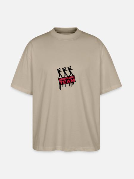 Drunken Party Zombies Drinking Team - Stanley/Stella Oversized Unisex Organic T-shirt Blaster 2.0 - stone
