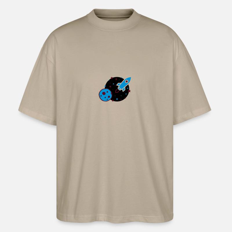 Rakete - Stanley/Stella Oversized Unisex Bio T-Shirt Blaster 2.0 - Steingrau