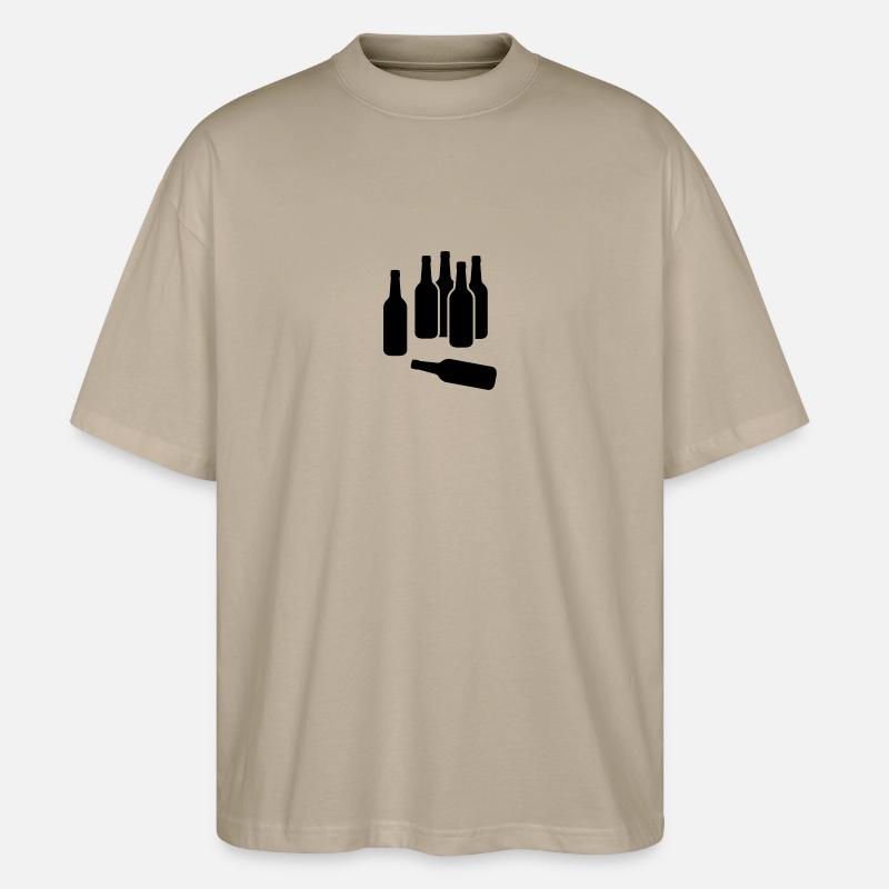 Bierflaschen - Stanley/Stella Oversized Unisex Bio T-Shirt Blaster 2.0 - Steingrau
